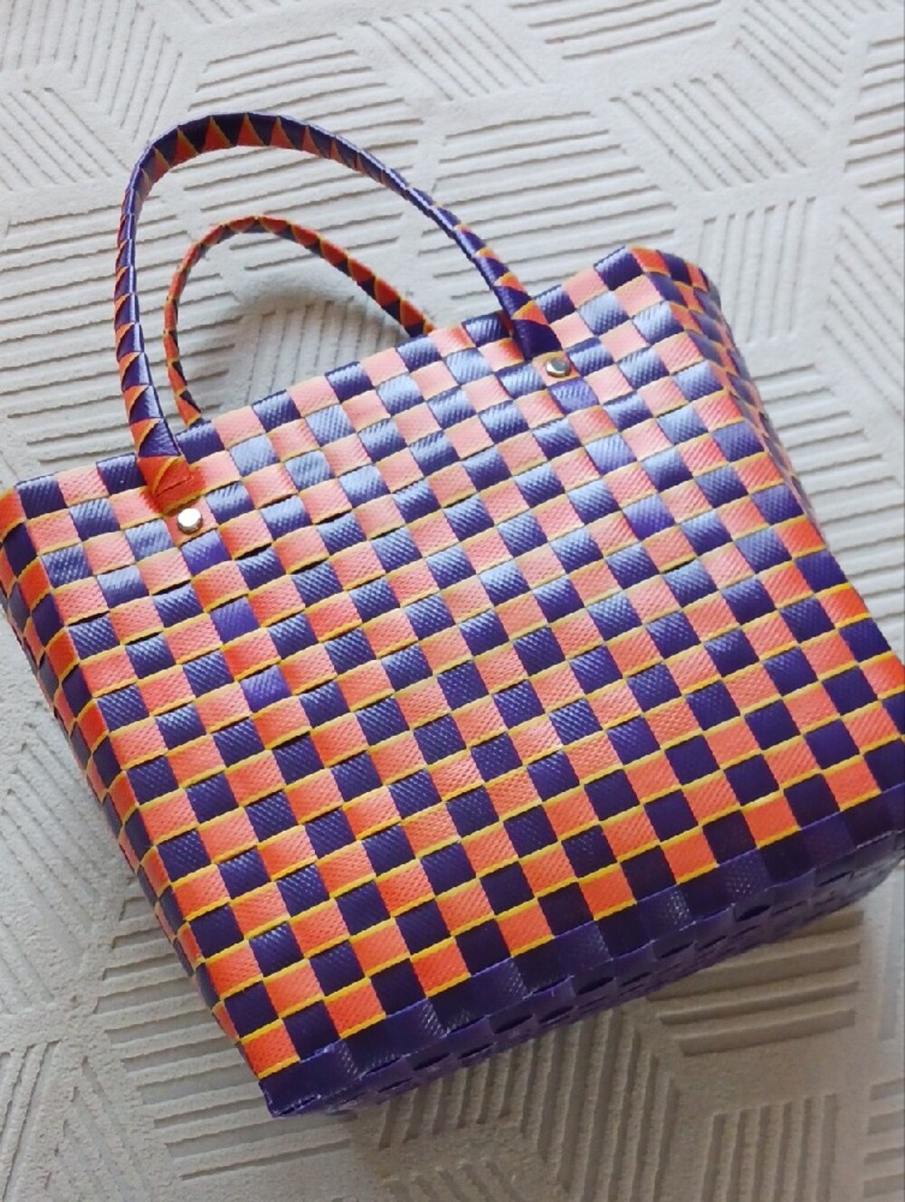 Marni Orange Multicolor Woven Tote with Butterfly Motif - Picture 2 of 5
